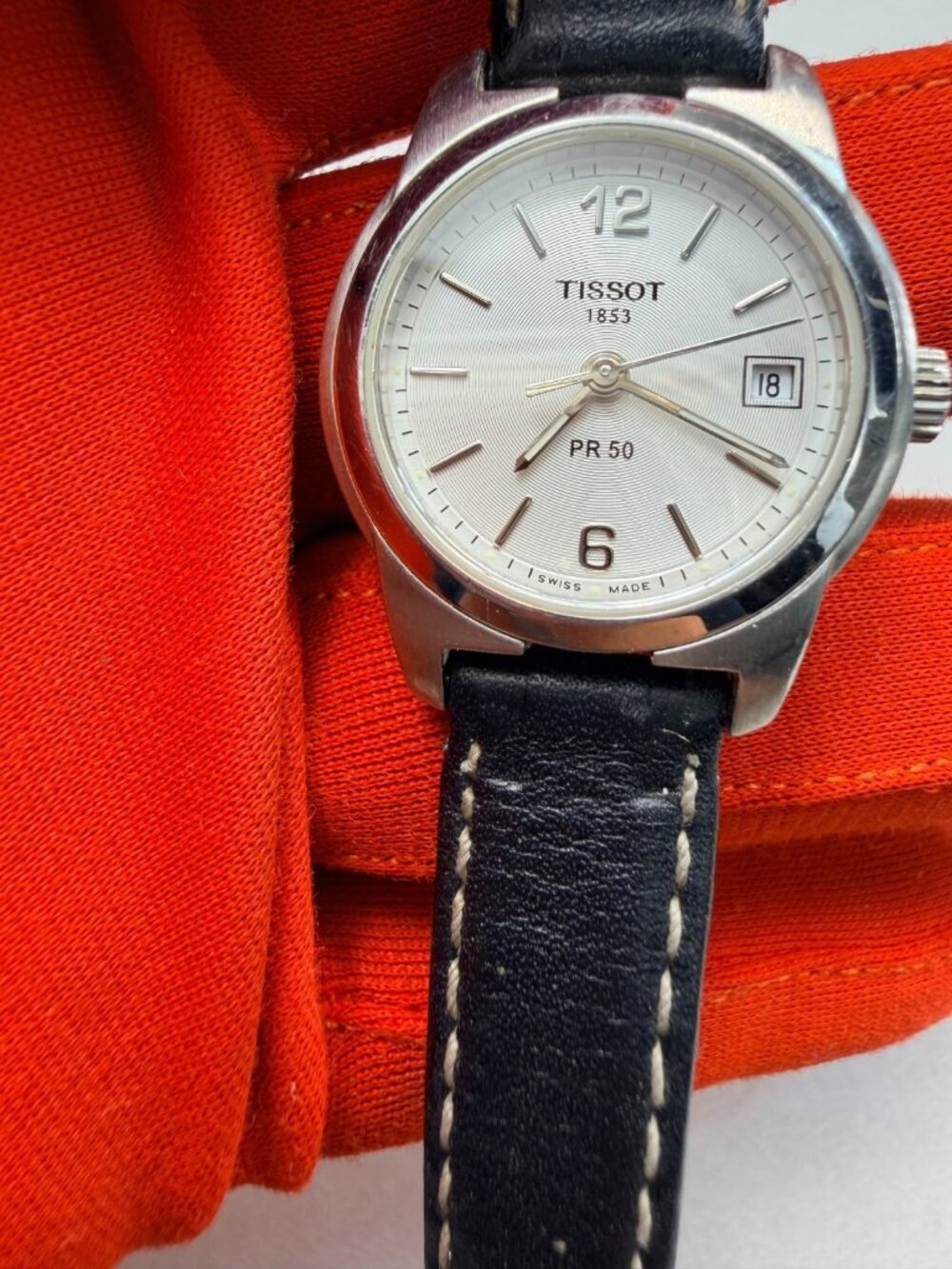 Tissot PR50 Swiss Made Sapphire Crystal Date Watch Leather Band Formal